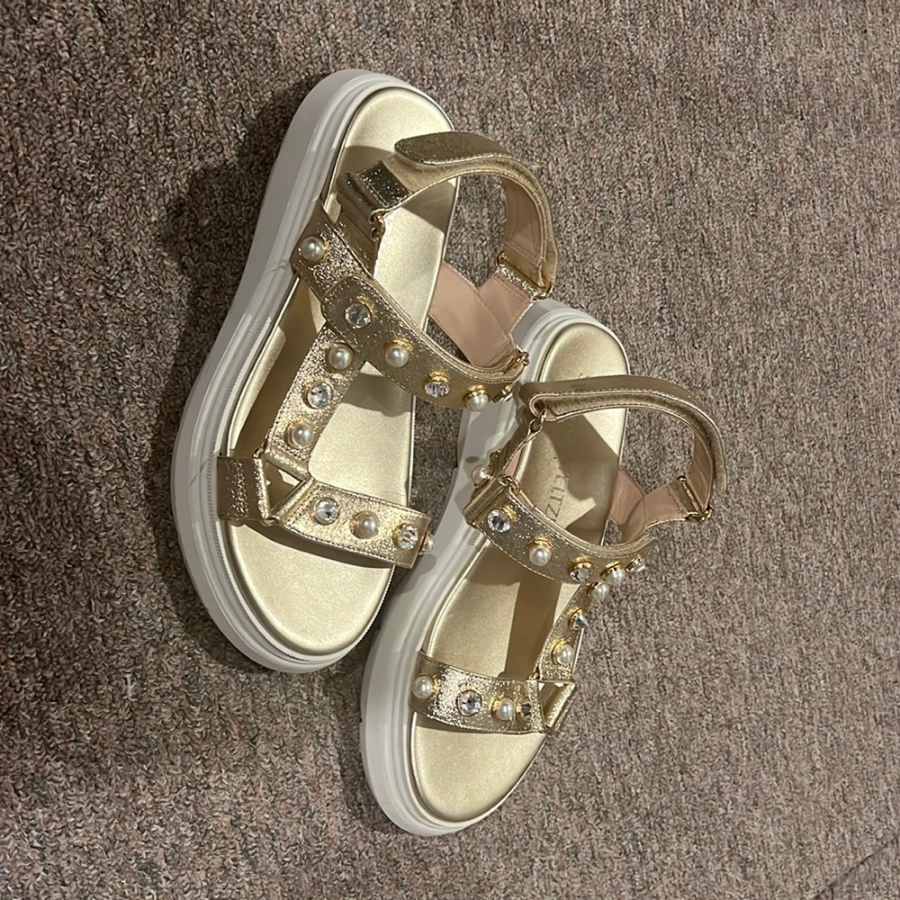 Stuart Weitzman sandals with rhinestones